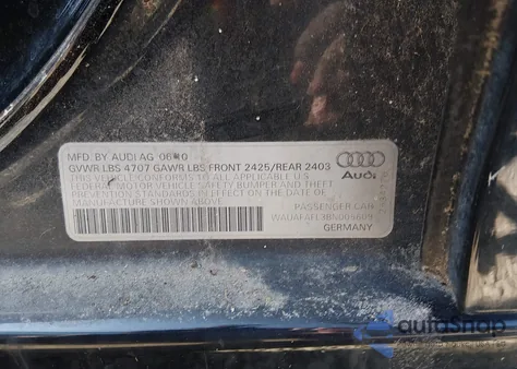 2011 Audi A4 2.0T Premium z USA, uszkodzony, nr VIN WAUAFAFL3BN005609